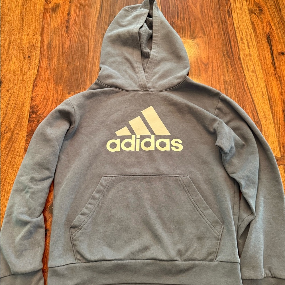 Adidas Classic Blue/Gray Hoodie Sweatshirt